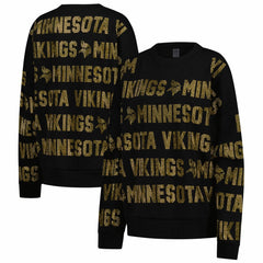 Gameday Couture Women's Oversized Hype Era Rhinestone Text Sweatshirt - Minnesota Vikings Sweatshirts