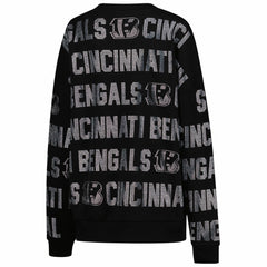 Gameday Couture Women's Oversized Hype Era Rhinestone Text Sweatshirt - Cincinnati Bengals Sweatshirts