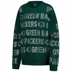Gameday Couture Women's Oversized Hype Era Rhinestone Text Sweatshirt - Green Bay Packers Sweatshirts