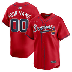 Red Atlanta Braves Nike Alternate Limited Custom Jersey