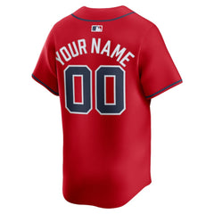 Red Atlanta Braves Nike Alternate Limited Custom Jersey