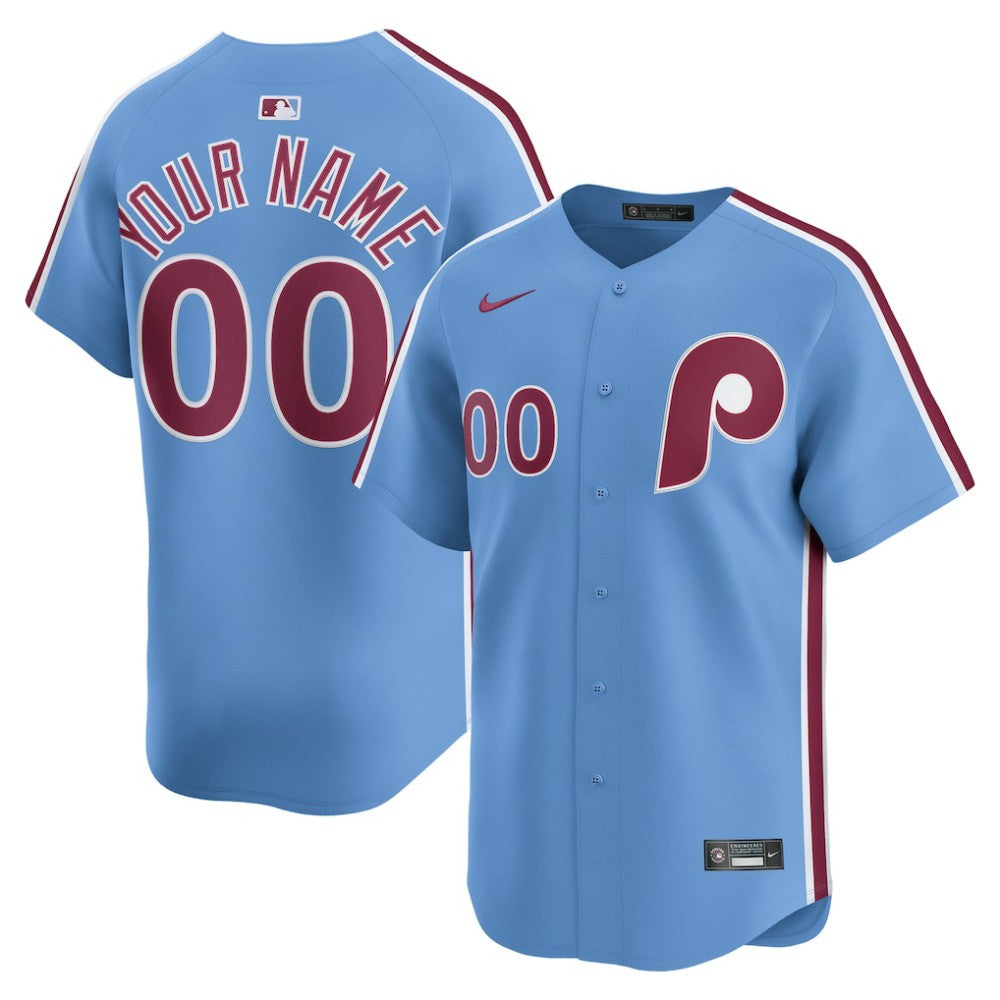 Light Blue Philadelphia Phillies Nike Alternate Limited Custom Jersey