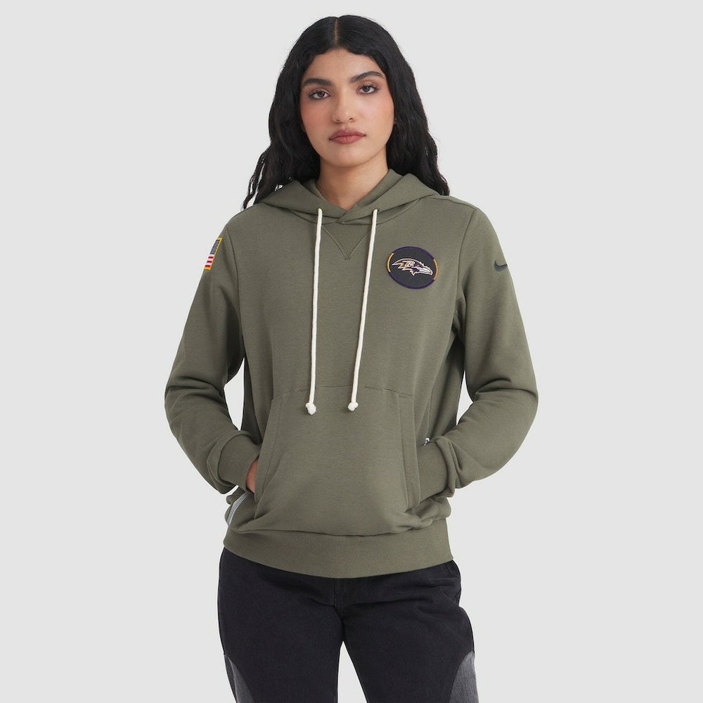 Women's 2025 Salute to Service Sideline Standard Issue Dri-FIT Hoodie - Baltimore Ravens Hoodies