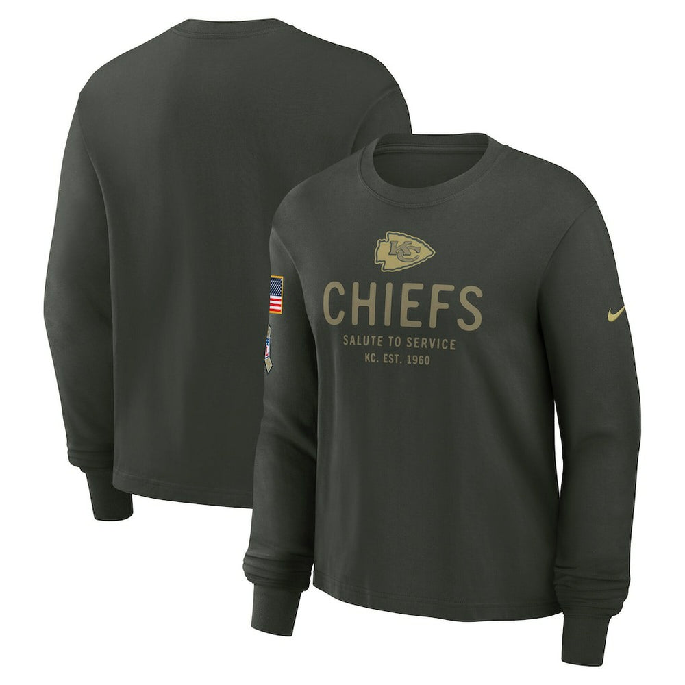 Women's 2025 Salute to Service Sideline Dri-FIT Long Sleeve T-Shirt - Kansas City Chiefs T-shirts