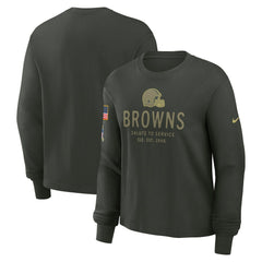 Women's 2025 Salute to Service Sideline Dri-FIT Long Sleeve T-Shirt - Cleveland Browns T-shirts