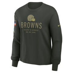 Women's 2025 Salute to Service Sideline Dri-FIT Long Sleeve T-Shirt - Cleveland Browns T-shirts