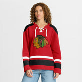 NHL Chicago Blackhawks Fanatics Women's Icing Long Sleeve Lace Up Sweatshirt