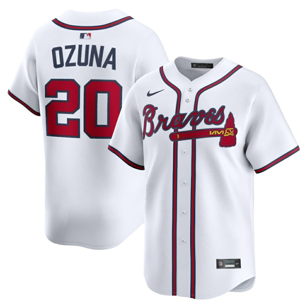 White Marcell Ozuna Atlanta Braves Nike Home Limited Player Jersey