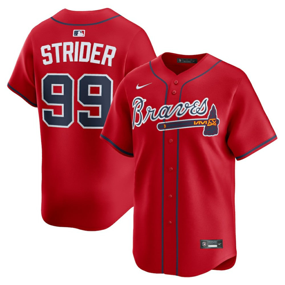 Red Spencer Strider Atlanta Braves Nike Alternate Limited Player Jersey