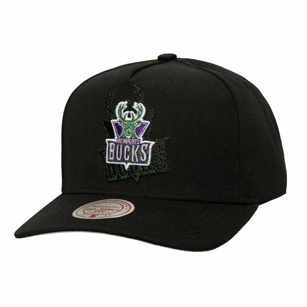 Mitchell & Ness Milwaukee Bucks Tilted Pro Pinch Adjustable Hat