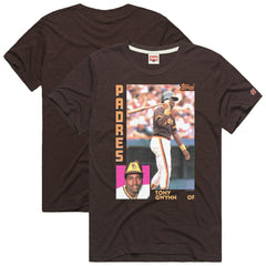 Brown Tony Gwynn San Diego Padres Homage 1984 Topps Baseball Card Player T-Shirt
