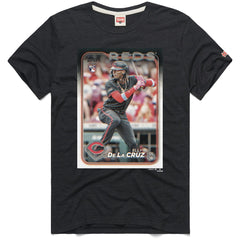 Charcoal Elly De La Cruz Cincinnati Reds Homage 2024 Topps Baseball Card Player Tri-Blend T-Shirt
