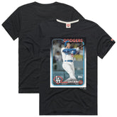 Charcoal Shohei Ohtani Los Angeles Dodgers Homage 2024 Topps Baseball Card Player T-Shirt