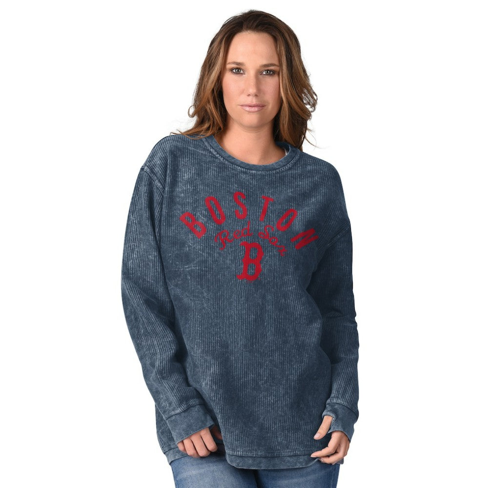 Navy Boston Red Sox G-III 4Her by Carl Banks Women's Comfy Cord Pullover Sweatshirt