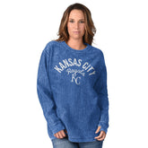 Royal Kansas City Royals G-III 4Her by Carl Banks Women's Comfy Cord Pullover Sweatshirt