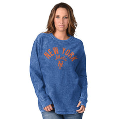 Royal New York Mets G-III 4Her by Carl Banks Women's Comfy Cord Pullover Sweatshirt