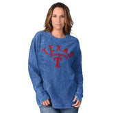 Royal Texas Rangers G-III 4Her by Carl Banks Women's Comfy Cord Pullover Sweatshirt