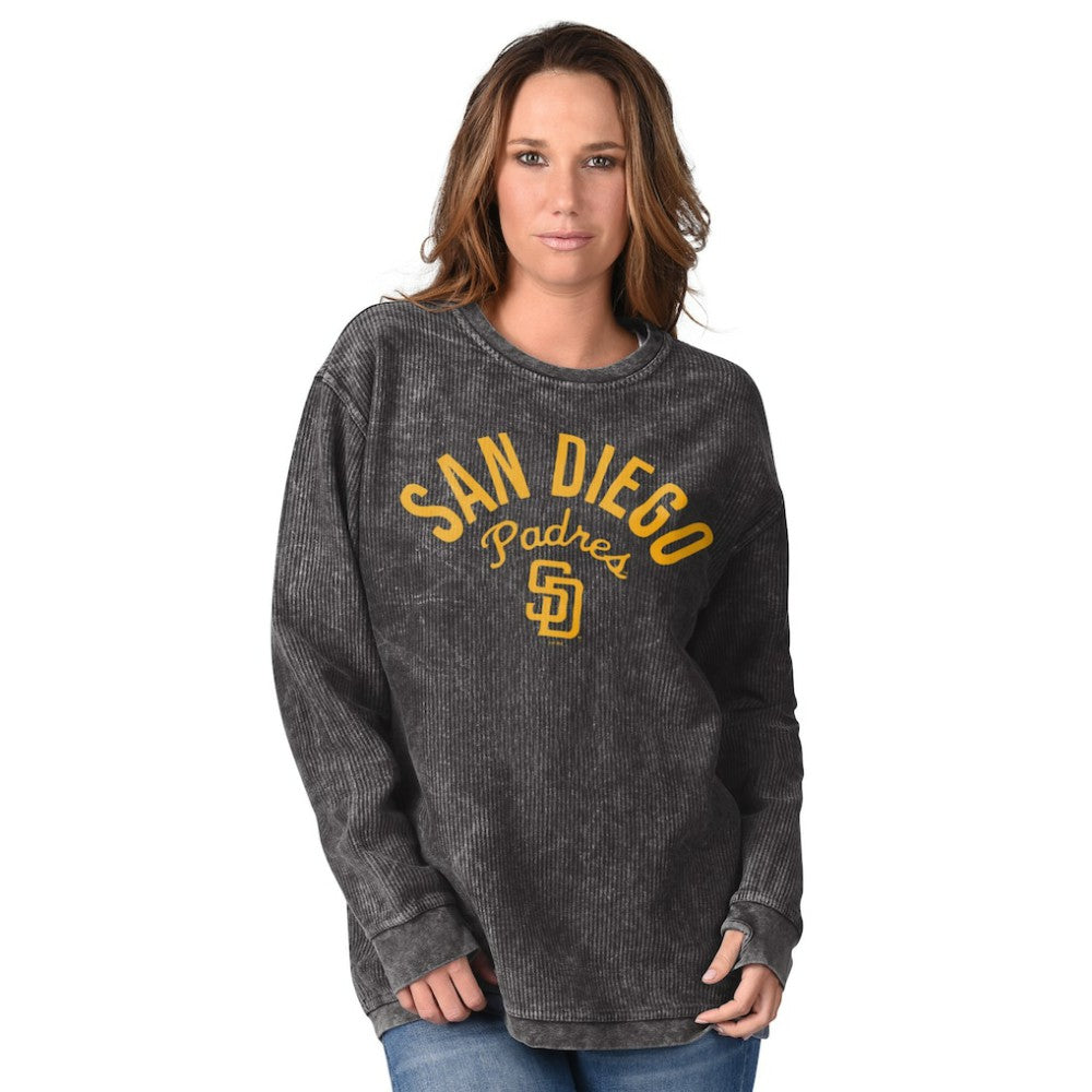 Black San Diego Padres G-III 4Her by Carl Banks Women's Comfy Cord Pullover Sweatshirt