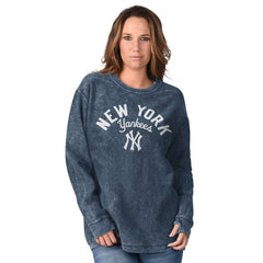 Navy New York Yankees G-III 4Her by Carl Banks Women's Comfy Cord Pullover Sweatshirt