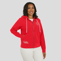 Red St. Louis Cardinals WEAR by Erin Andrews Women's Vintage Full-Zip Raglan Hoodie