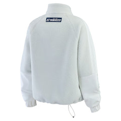 Gray New York Yankees WEAR by Erin Andrews Women's Polar Fleece Quarter-Zip Jacket