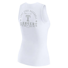 White Texas Rangers WEAR by Erin Andrews Women's Rib-Knit Henley Tank Top