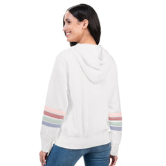 White Philadelphia Phillies G-III 4Her by Carl Banks Women's Naamah Sleeve Stripe Fleece Full-Zip Hoodie