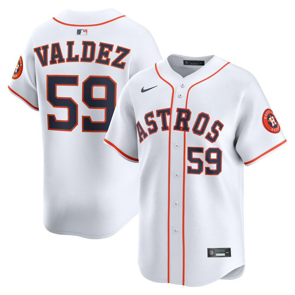 White Framber Valdez Houston Astros Nike Home Limited Player Jersey