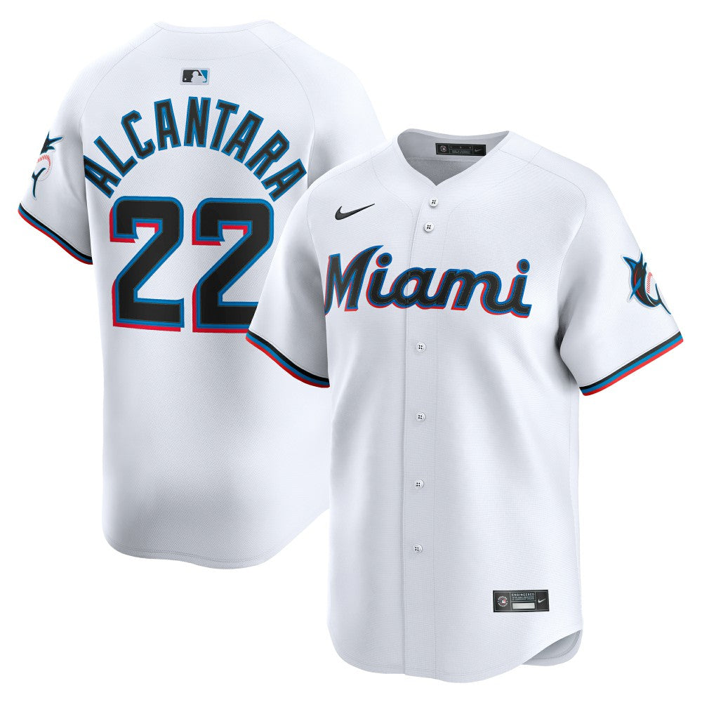 White Sandy Alcantara Miami Marlins Nike Home Limited Player Jersey