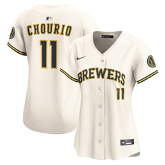 Cream Jackson Chourio Milwaukee Brewers Nike Women's Home Limited Player Jersey