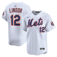 White Francisco Lindor New York Mets Nike Home Limited Jersey