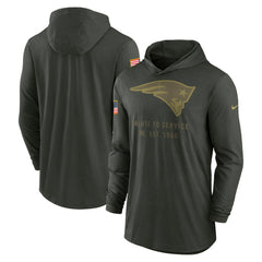 2025 Salute to Service Sideline Dri-FIT Lightweight Hooded Pullover - New England Patriots Pullover