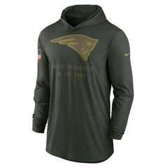 2025 Salute to Service Sideline Dri-FIT Lightweight Hooded Pullover - New England Patriots Pullover