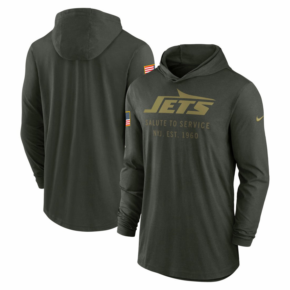 2025 Salute to Service Sideline Dri-FIT Lightweight Hooded Pullover - New York Jets Pullover