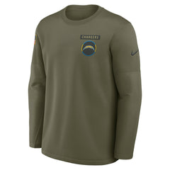 2025 Salute to Service Sideline Coaches Therma-FIT Long Sleeve Shirt - Los Angeles Chargers
