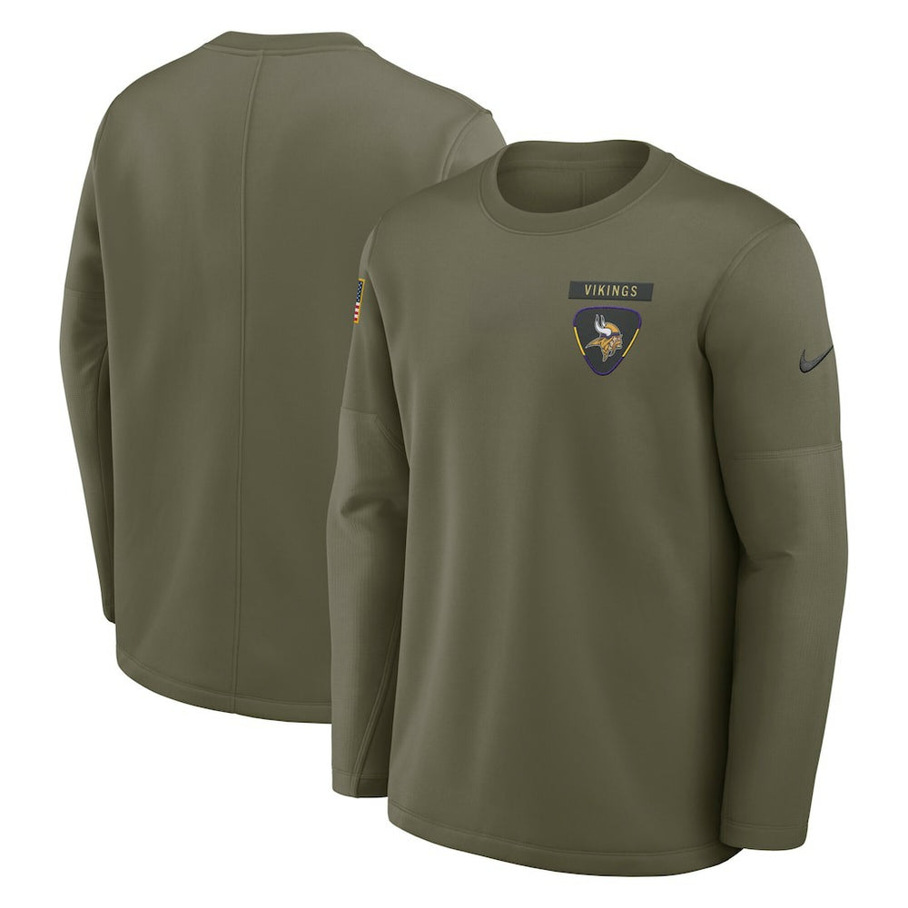 2025 Salute to Service Sideline Coaches Therma-FIT Long Sleeve Shirt - Minnesota Vikings