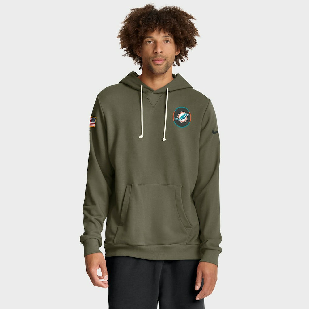 Big & Tall 2025 Salute to Service Sideline Dominant Force Dri-FIT Hoodie - Miami Dolphins Hoodies