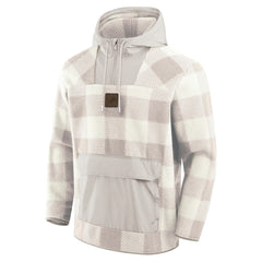 Elements Plaid Polar Fleece Quarter-Zip Hoodie - Detroit Lions Hoodies