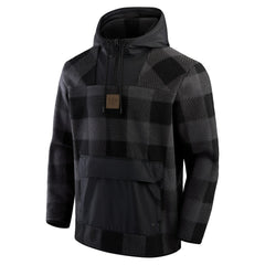 Elements Plaid Polar Fleece Quarter-Zip Hoodie - Cincinnati Bengals Hoodies