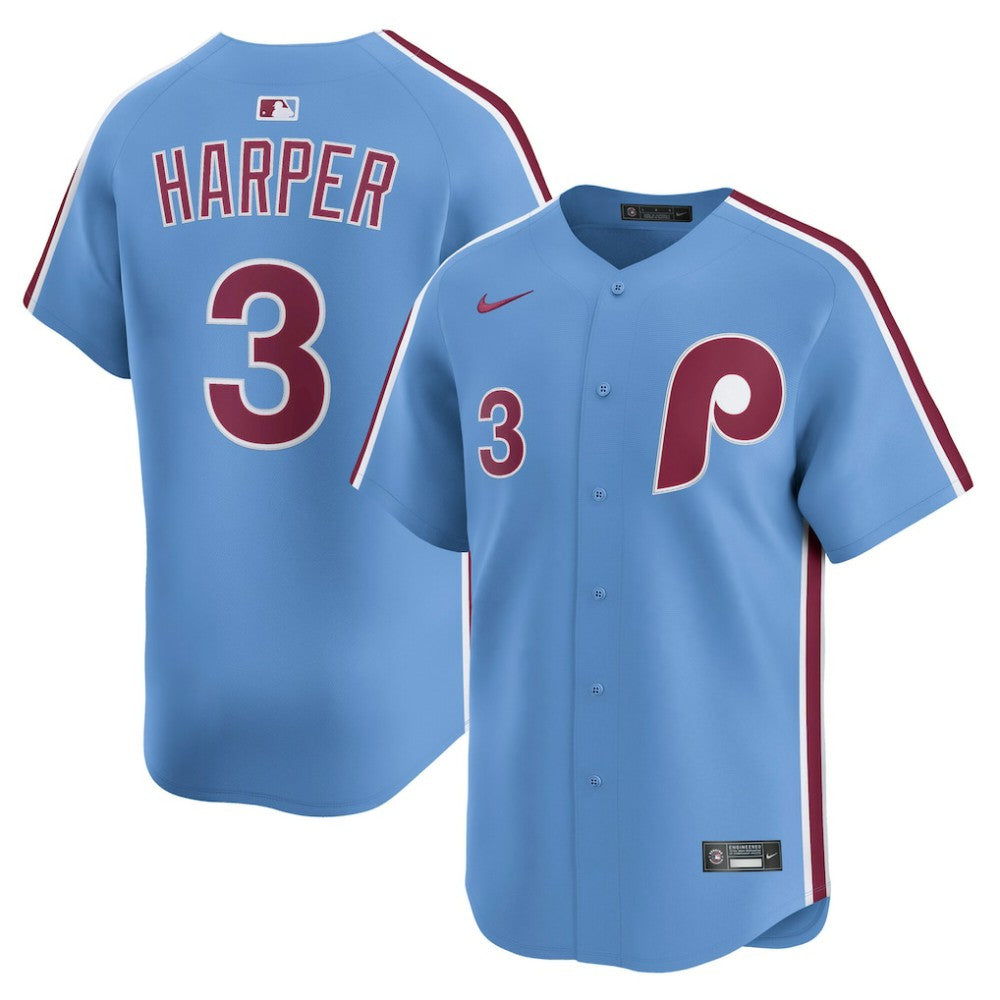 Light Blue Bryce Harper Philadelphia Phillies Nike Alternate Limited Player Jersey