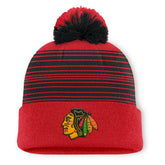 NHL Chicago Blackhawks Fanatics Fundamental Spirit Cuffed Pom Knit Hat