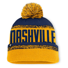 NHL Nashville Predators Fanatics Fundamentals Thrive Cuffed Knit Hat with Pom