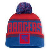NHL New York Rangers Fanatics Fundamentals Thrive Cuffed Knit Hat with Pom