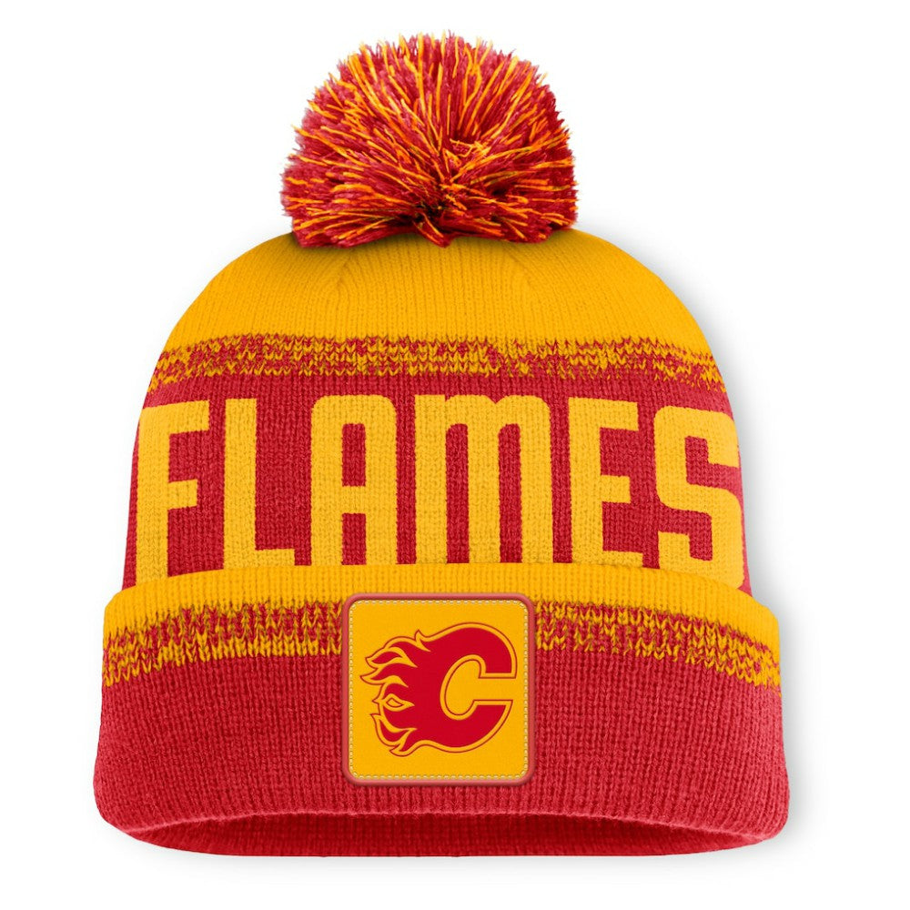 NHL Calgary Flames Fanatics Fundamentals Thrive Cuffed Knit Hat with Pom