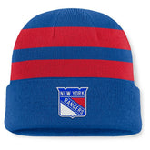 NHL New York Rangers Fanatics Fundamental Swipe Stripe Cuffed Knit Hat