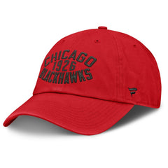 NHL Chicago Blackhawks Fanatics Fundamentals Archer Adjustable Hat