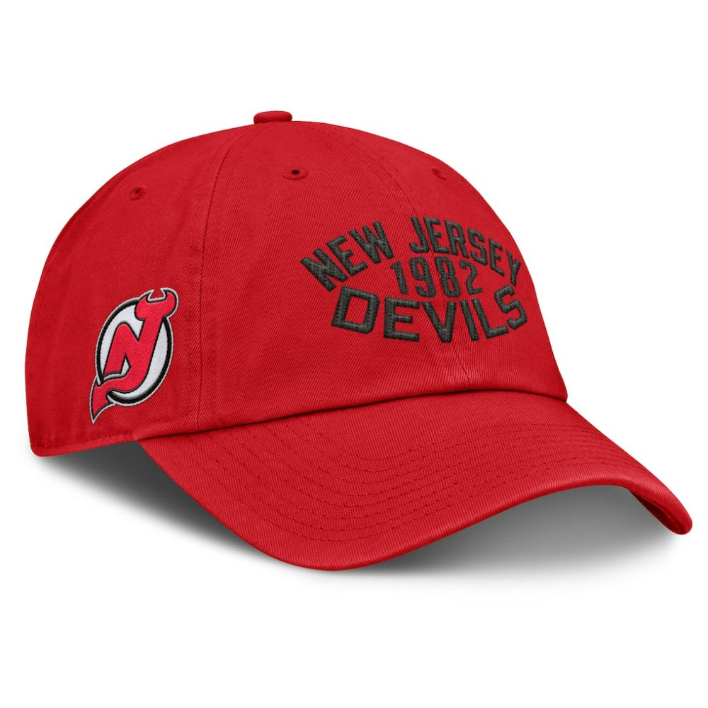 NHL New Jersey Devils Fanatics Fundamentals Archer Adjustable Hat