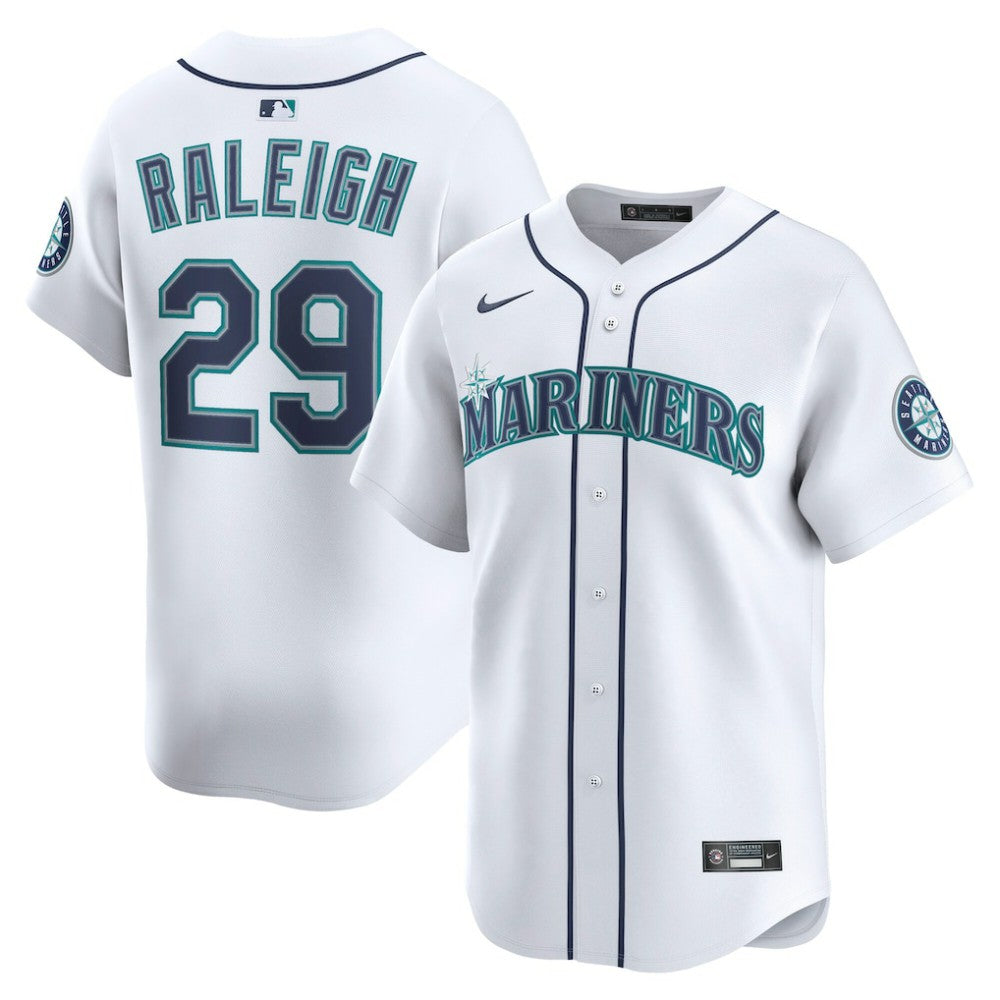 White Cal Raleigh Seattle Mariners Nike Home Limited Player Jersey