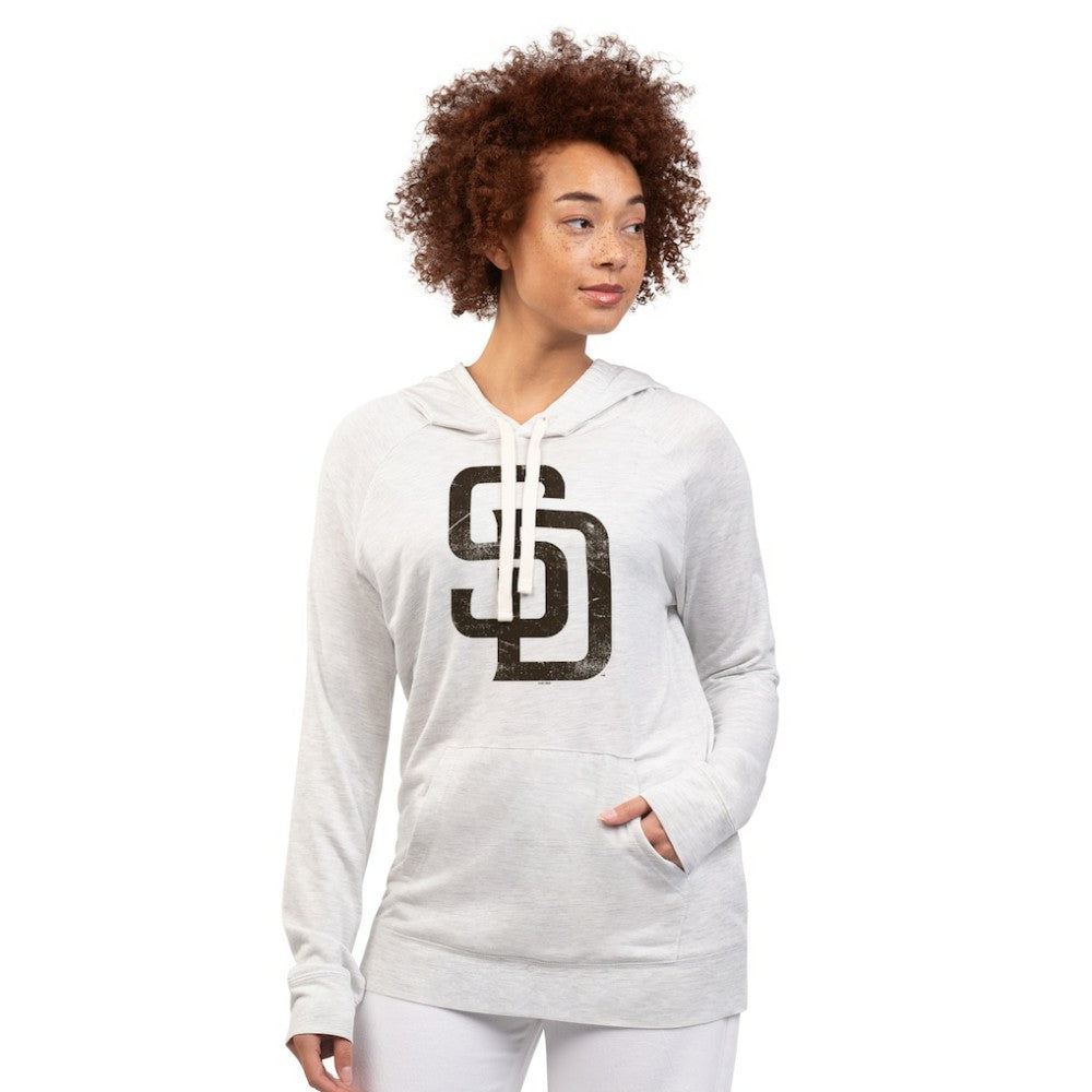 Oatmeal San Diego Padres G-III 4Her by Carl Banks Women's Pregame Pullover Hoodie