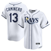 White Junior Caminero Tampa Bay Rays Nike Home Limited Jersey